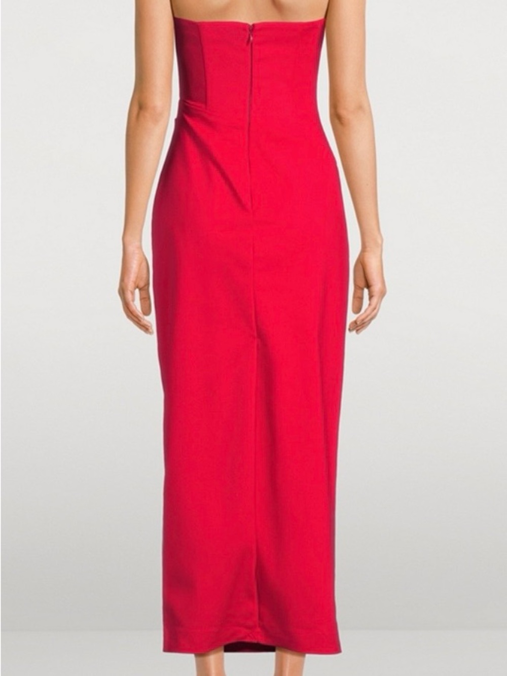 Shona Joy Strapless Red Lani Corset Midi Dress - Still in Stores! - Picture 3 of 11